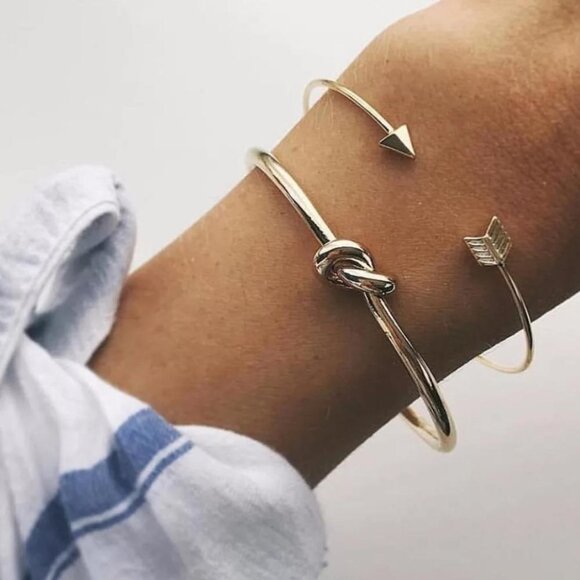 Arrow Stacking Layering Arm Jewelry Bangle - Picture 2 of 6